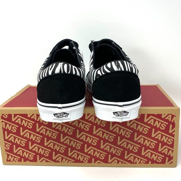 VANS Old Skool V Zebra Black Suede Canvas Sneakers Shoes Womens Size VN0A3D296DB - Picture 5 of 12